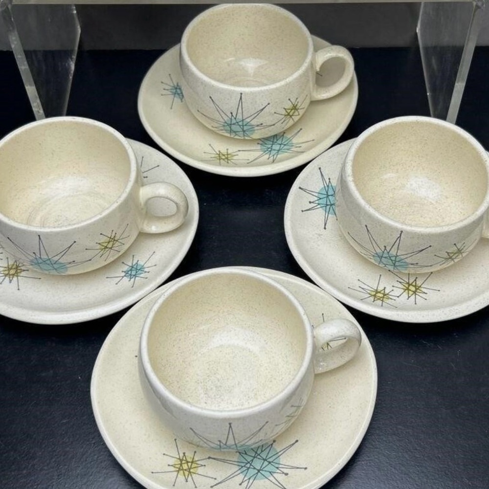 Vintage Starburst Teacup and Saucer Set
